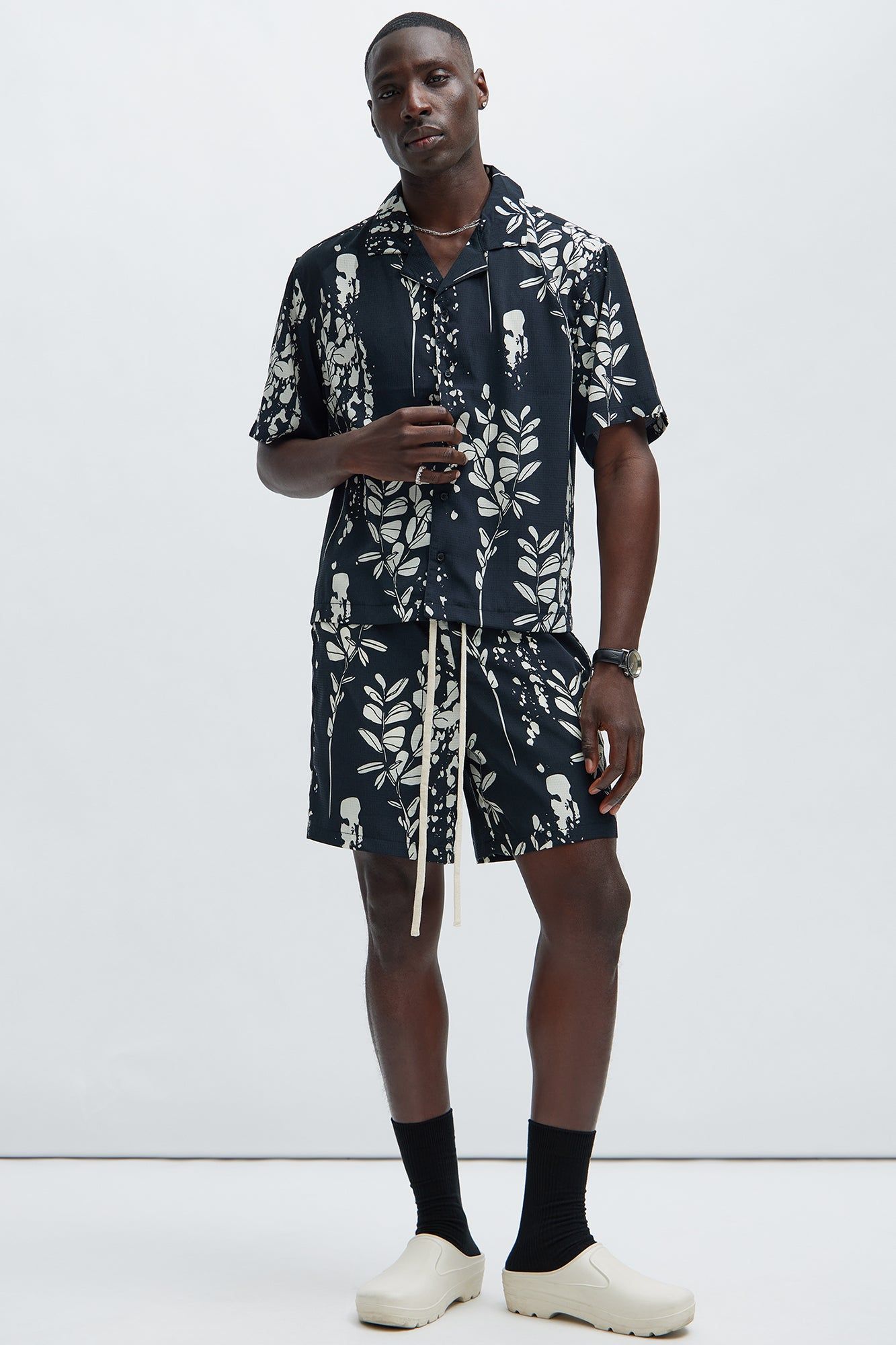 Dark Flor Textured Shirt - Black/combo sold by Fashion Nova product image thumbnail 2