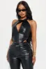 Into The Storm Faux Leather Pant Set - Black sold by Fashion Nova