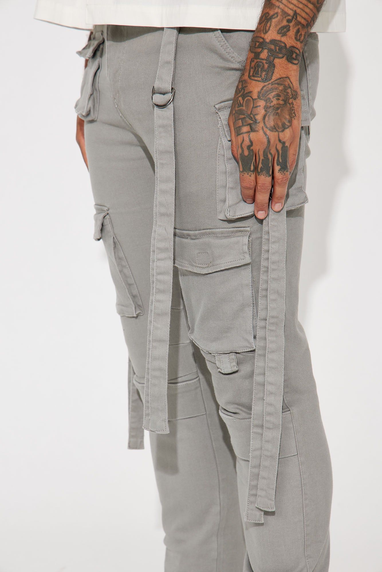 Rambo Relaxed Twill Cargo Pants - Grey sold by Fashion Nova product image thumbnail 4
