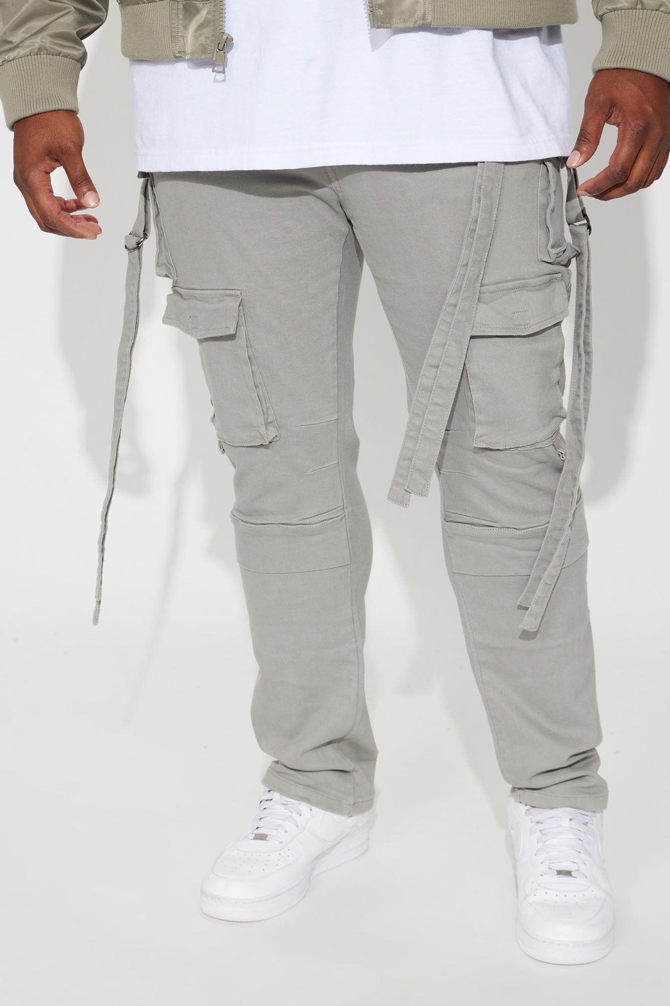 Rambo Relaxed Twill Cargo Pants - Grey sold by Fashion Nova product image thumbnail 2