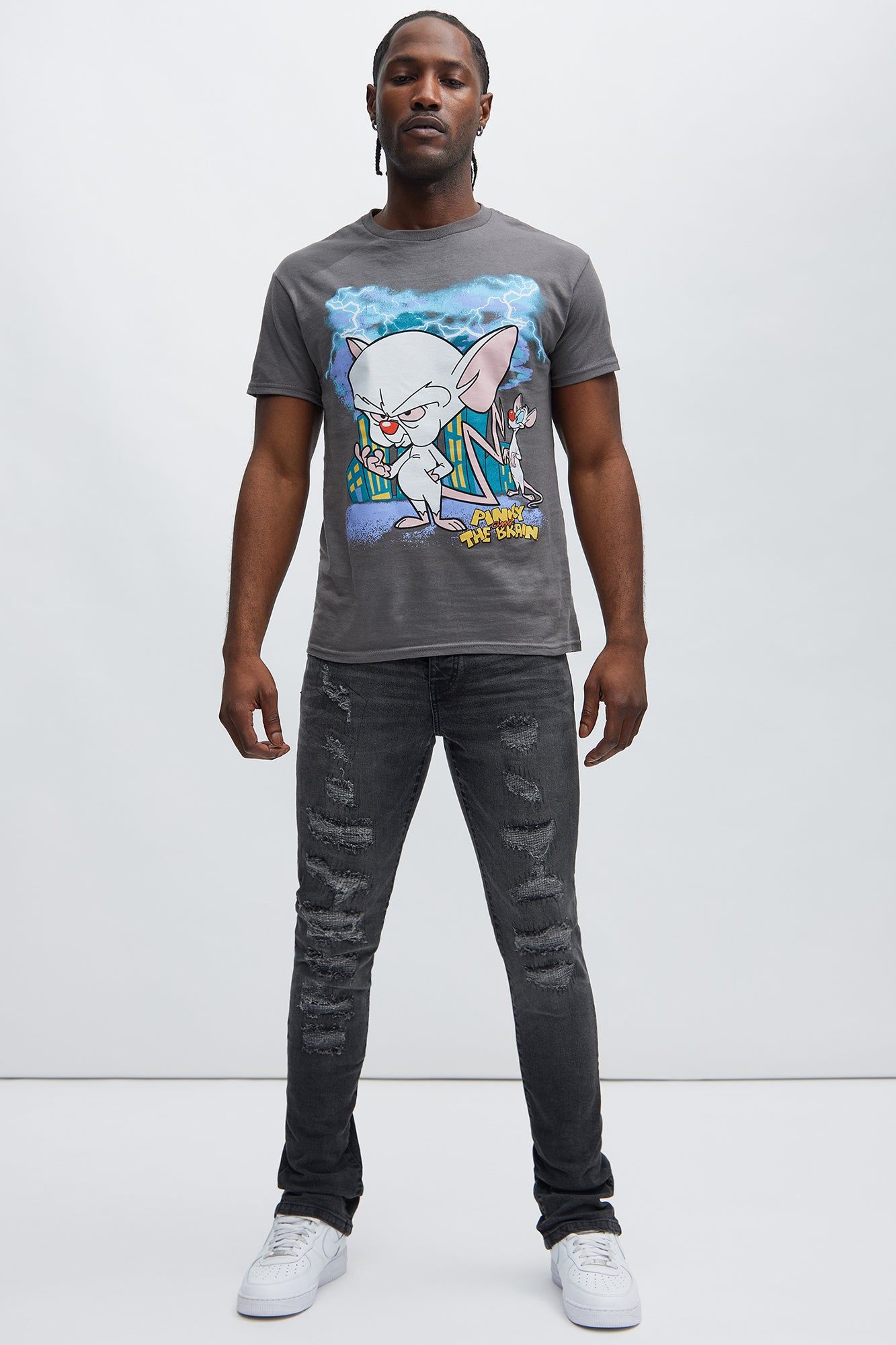 Pinky And The Brain Scheming Short Sleeve Tee - Charcoal sold by Fashion Nova product image thumbnail 2