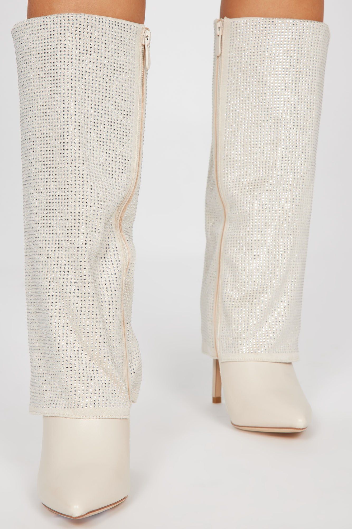 Rayna Embellished Knee High Boots - Cream sold by Fashion Nova product image thumbnail 2