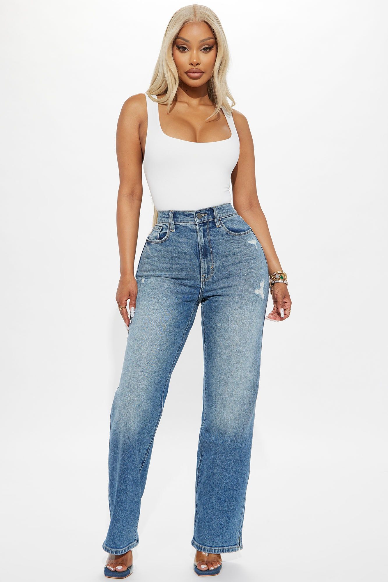 Sweet Talker Straight Leg Jeans - Medium Wash sold by Fashion Nova