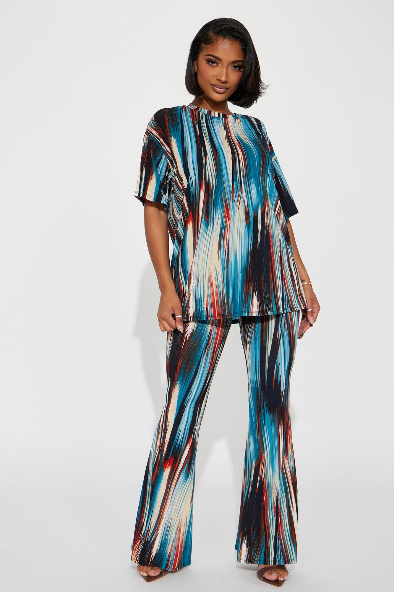 Fine Art Pant Set - Blue/combo sold by Fashion Nova