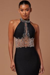 Amira Embellished Gown - Black sold by Fashion Nova
