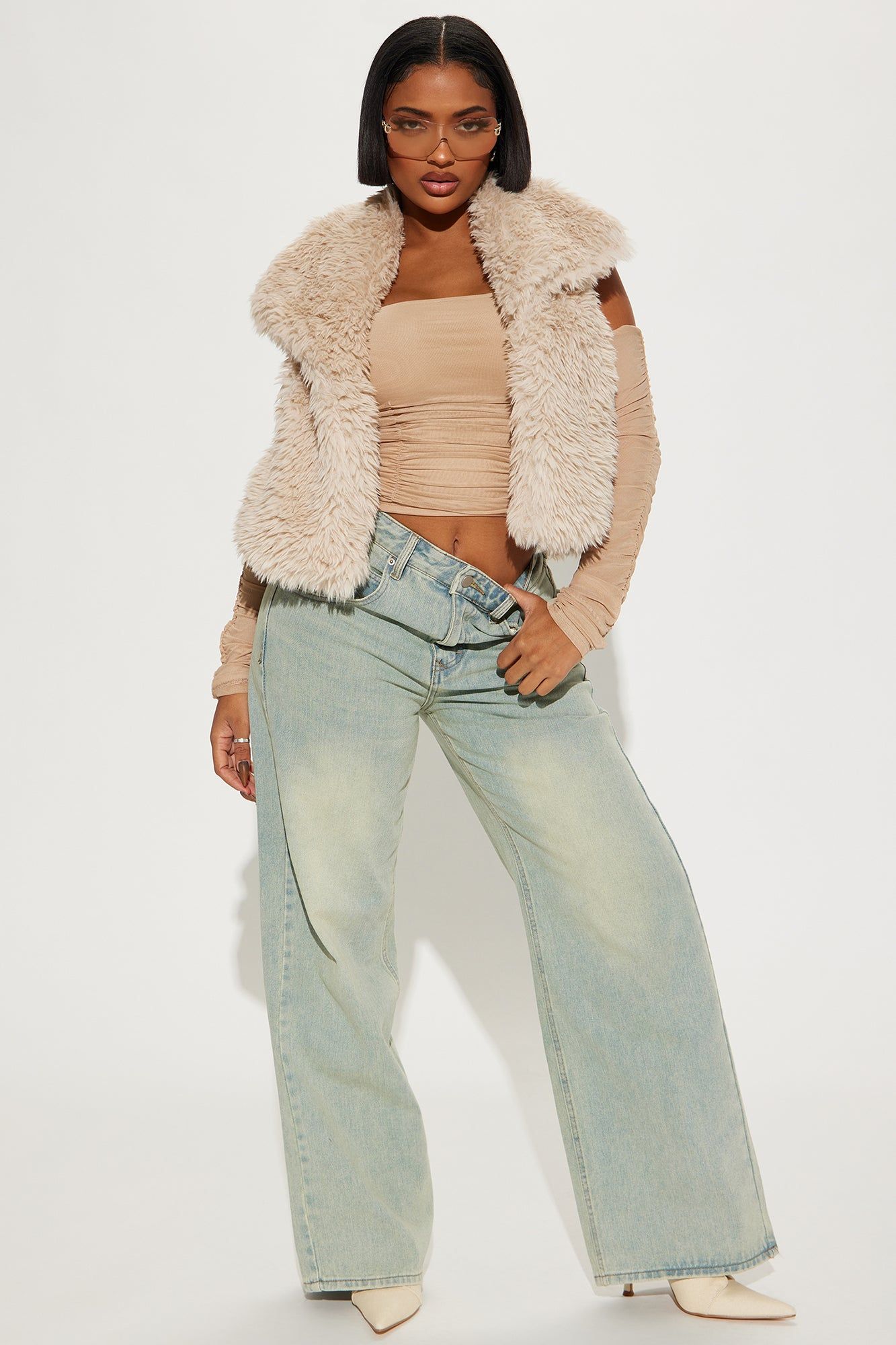 Fireside Feels Faux Fur Vest - Cream sold by Fashion Nova product image thumbnail 2