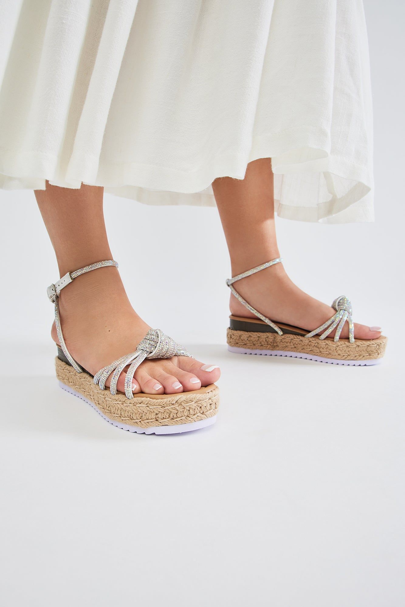 Emmy Rhinestone Wedges - White sold by Fashion Nova product image thumbnail 3