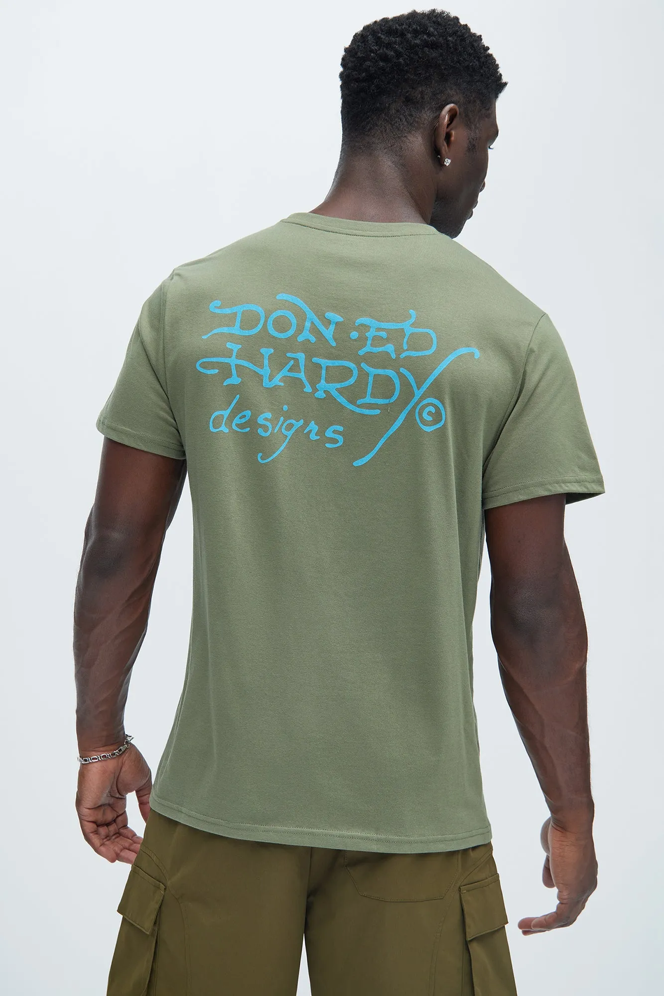 Ed Hardy Crouching Panther Tattoo Short Sleeve Tee - Olive sold by Fashion Nova product image thumbnail 4