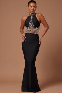 Amira Embellished Gown - Black sold by Fashion Nova