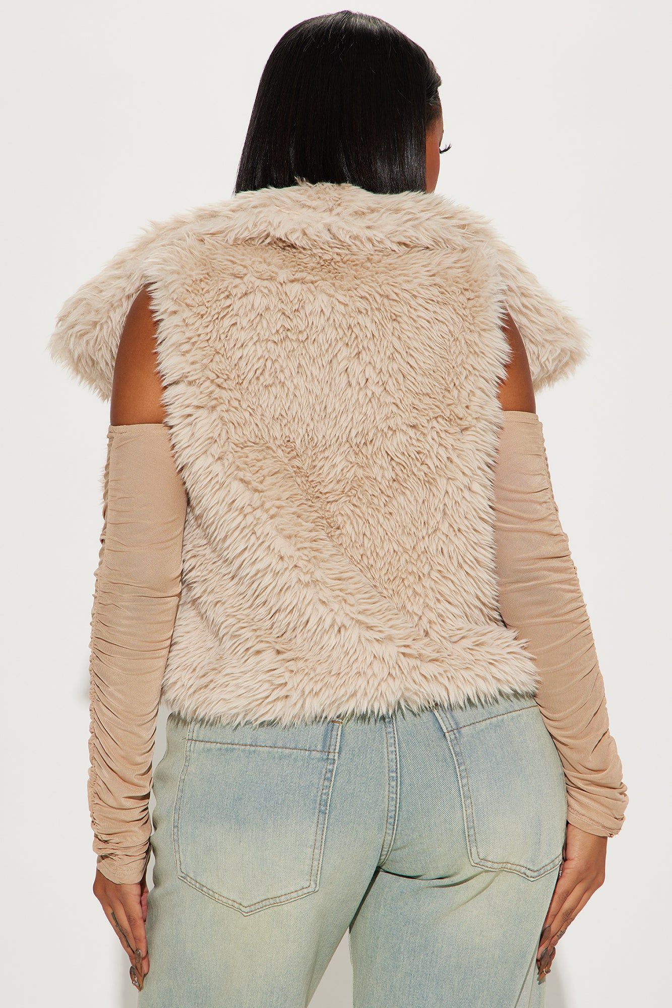 Fireside Feels Faux Fur Vest - Cream sold by Fashion Nova product image thumbnail 3