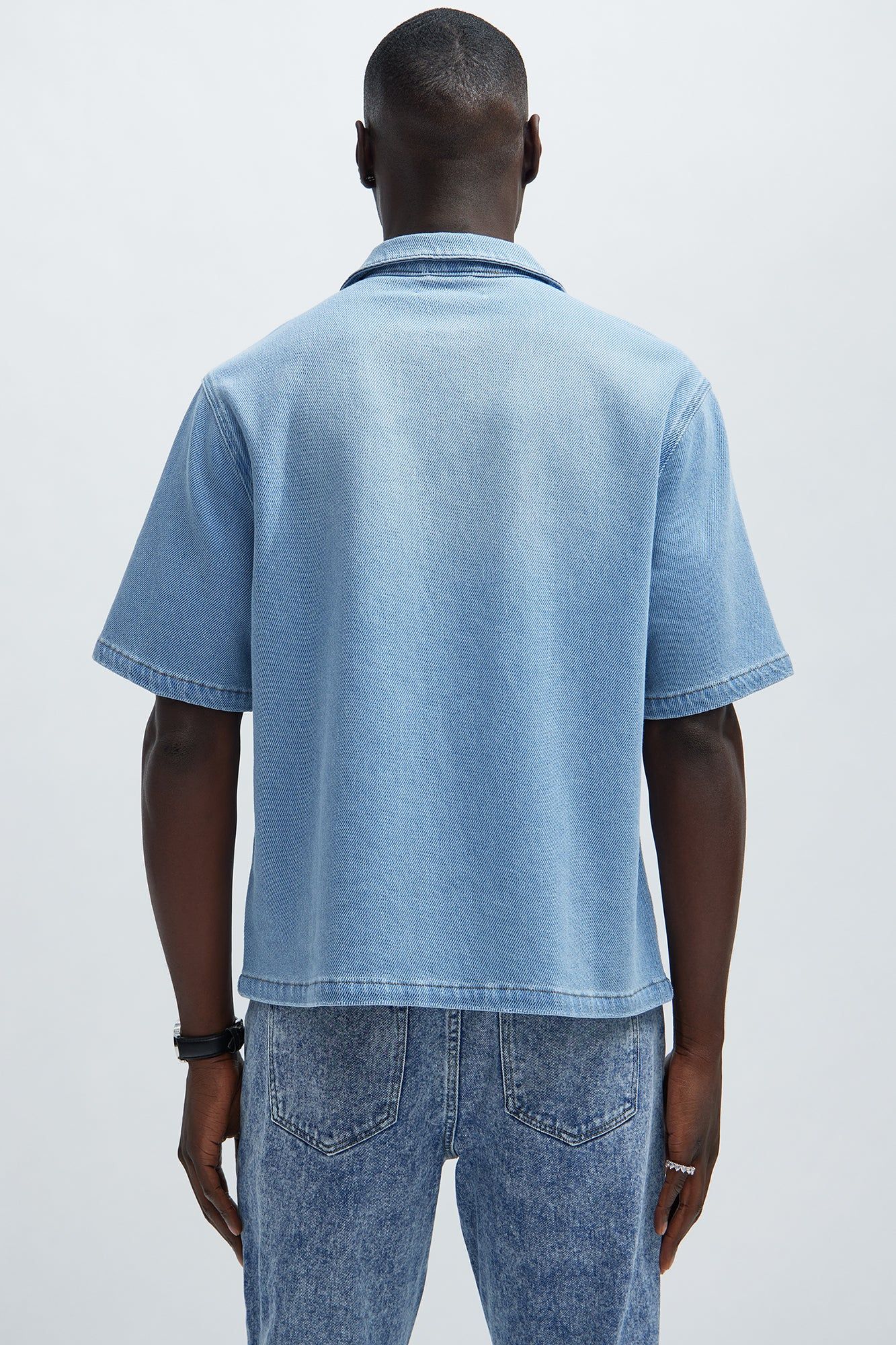 Dante Boxy Denim Shirt - Light Wash sold by Fashion Nova product image thumbnail 4