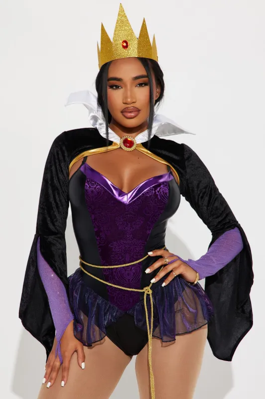 Evil Apple Queen 4 Piece Costume Set - Black/Purple sold by Fashion Nova
