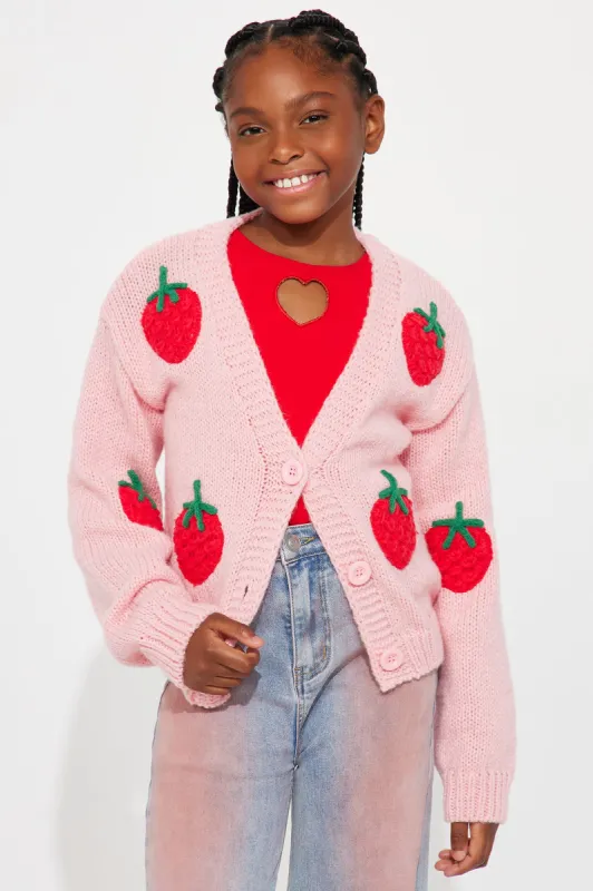 Mini Berry Sweet Strawberry Cardigan - Pink sold by Fashion Nova