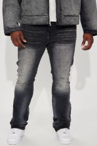 Held You Close Stacked Skinny Flare Jeans - Black Wash sold by Fashion Nova
