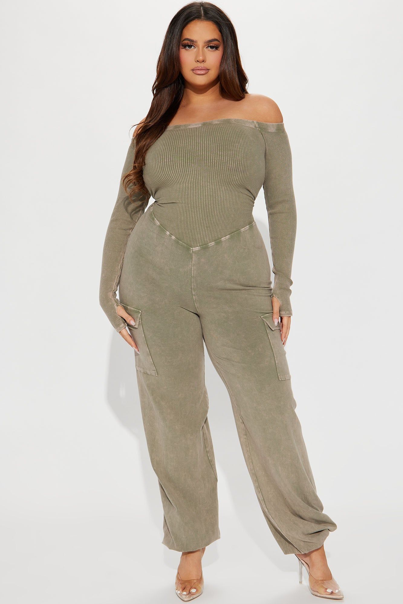Not An Issue Washed Jumpsuit - Olive sold by Fashion Nova product image thumbnail 4