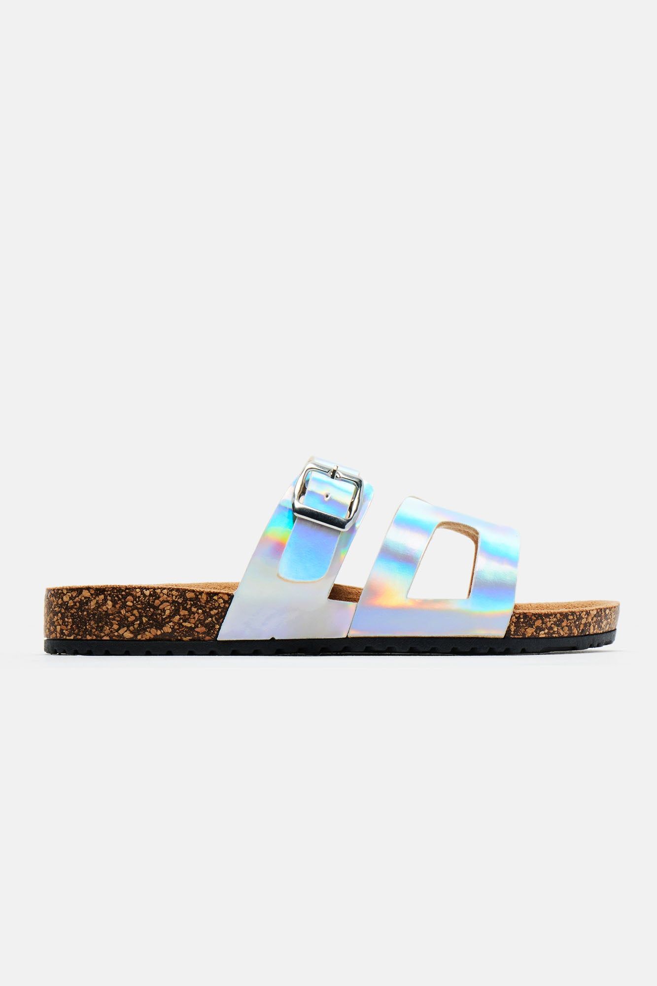 Staying Poolside Flat Sandals - Silver sold by Fashion Nova product image thumbnail 4