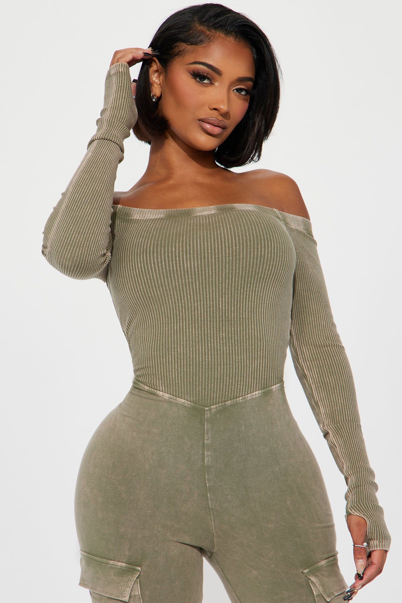 Not An Issue Washed Jumpsuit - Olive sold by Fashion Nova product image thumbnail 2