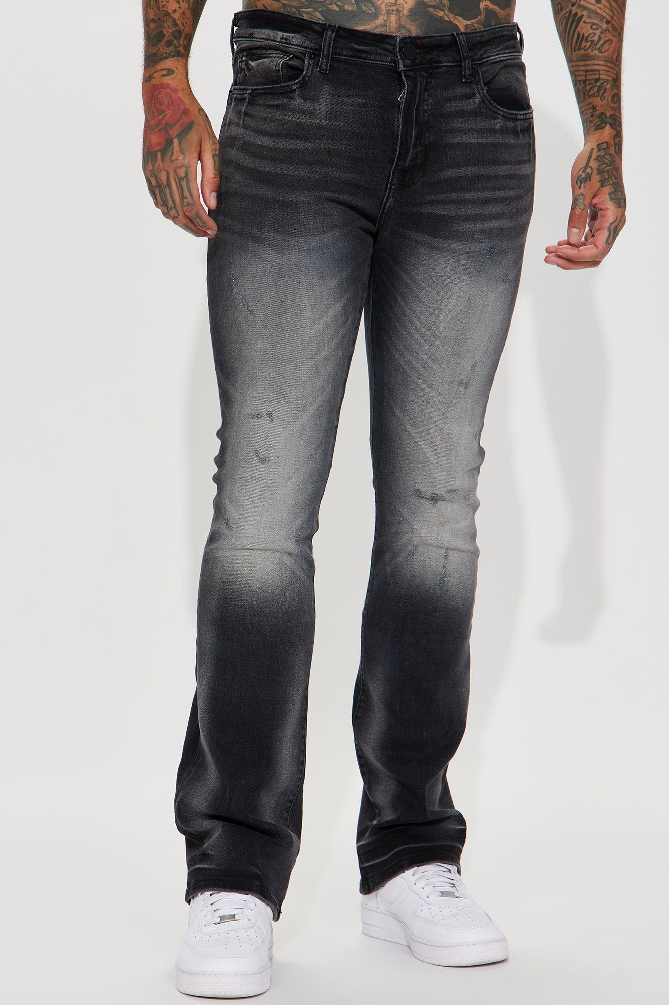 Held You Close Stacked Skinny Flare Jeans - Black Wash sold by Fashion Nova product image thumbnail 4