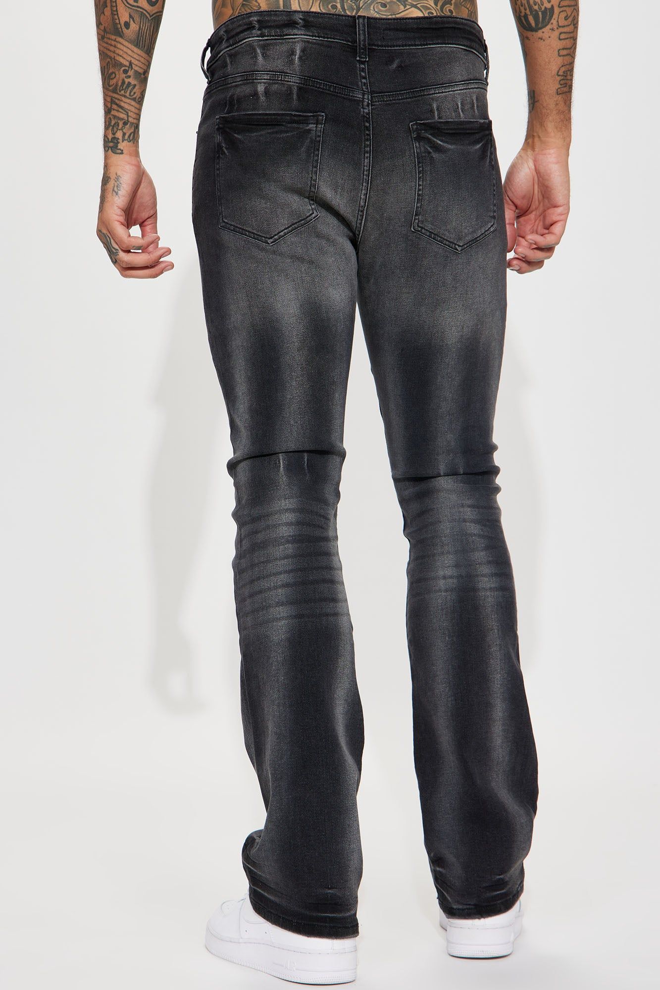 Held You Close Stacked Skinny Flare Jeans - Black Wash sold by Fashion Nova product image thumbnail 5