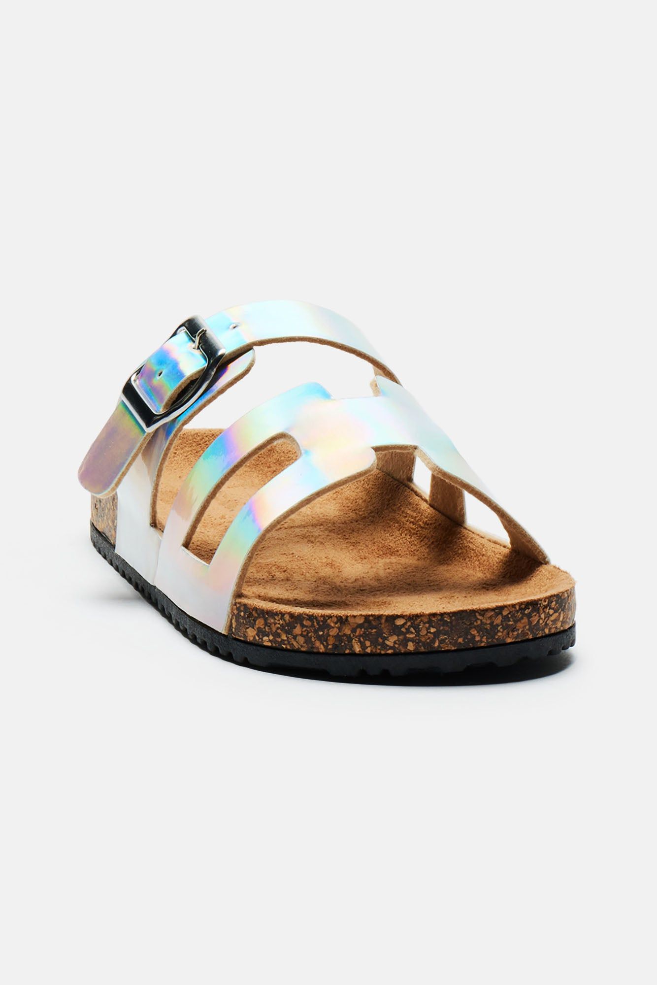 Staying Poolside Flat Sandals - Silver sold by Fashion Nova product image thumbnail 2