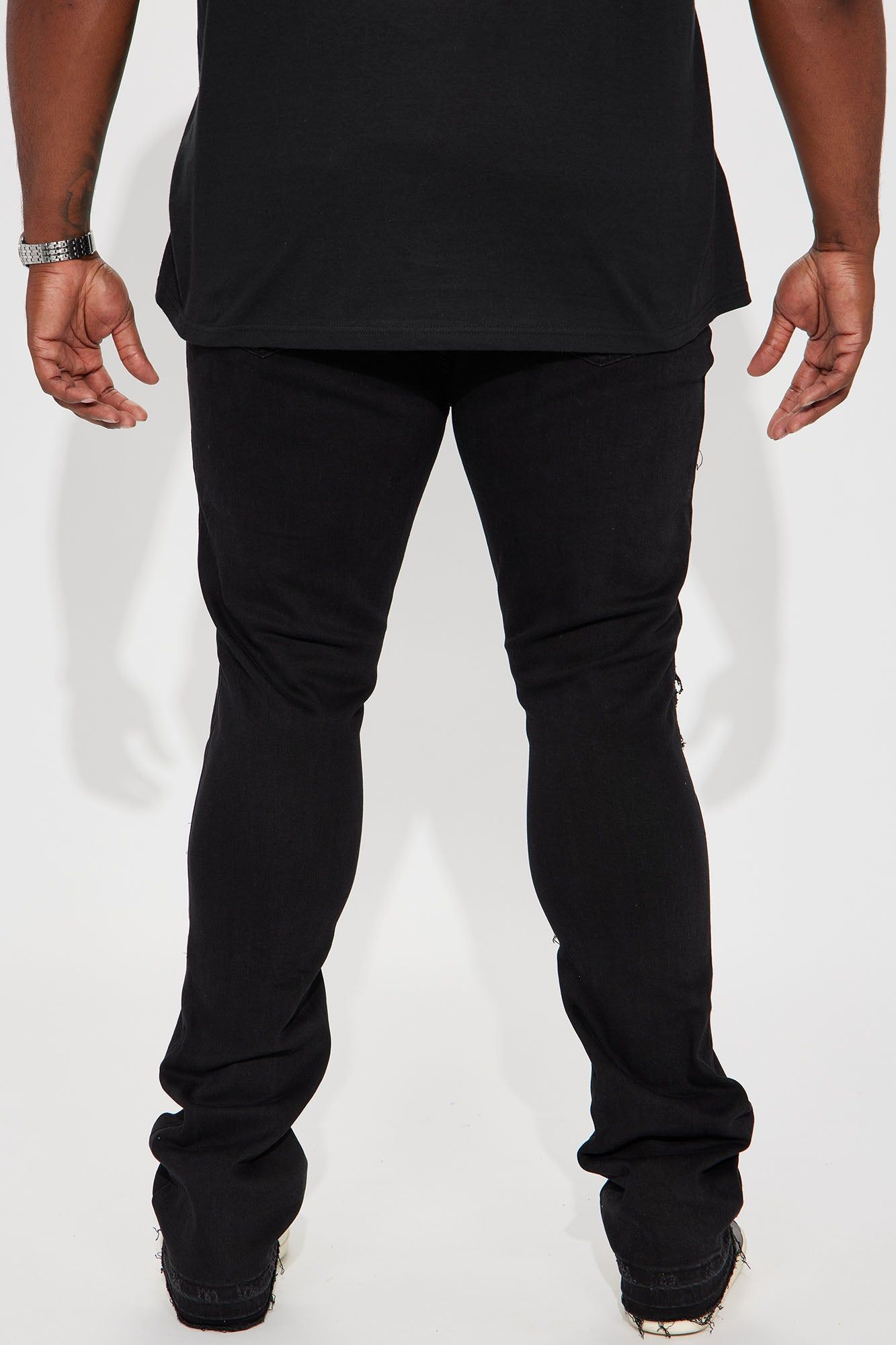 Square It Out Stacked Skinny Flare Jeans - Black sold by Fashion Nova product image thumbnail 3