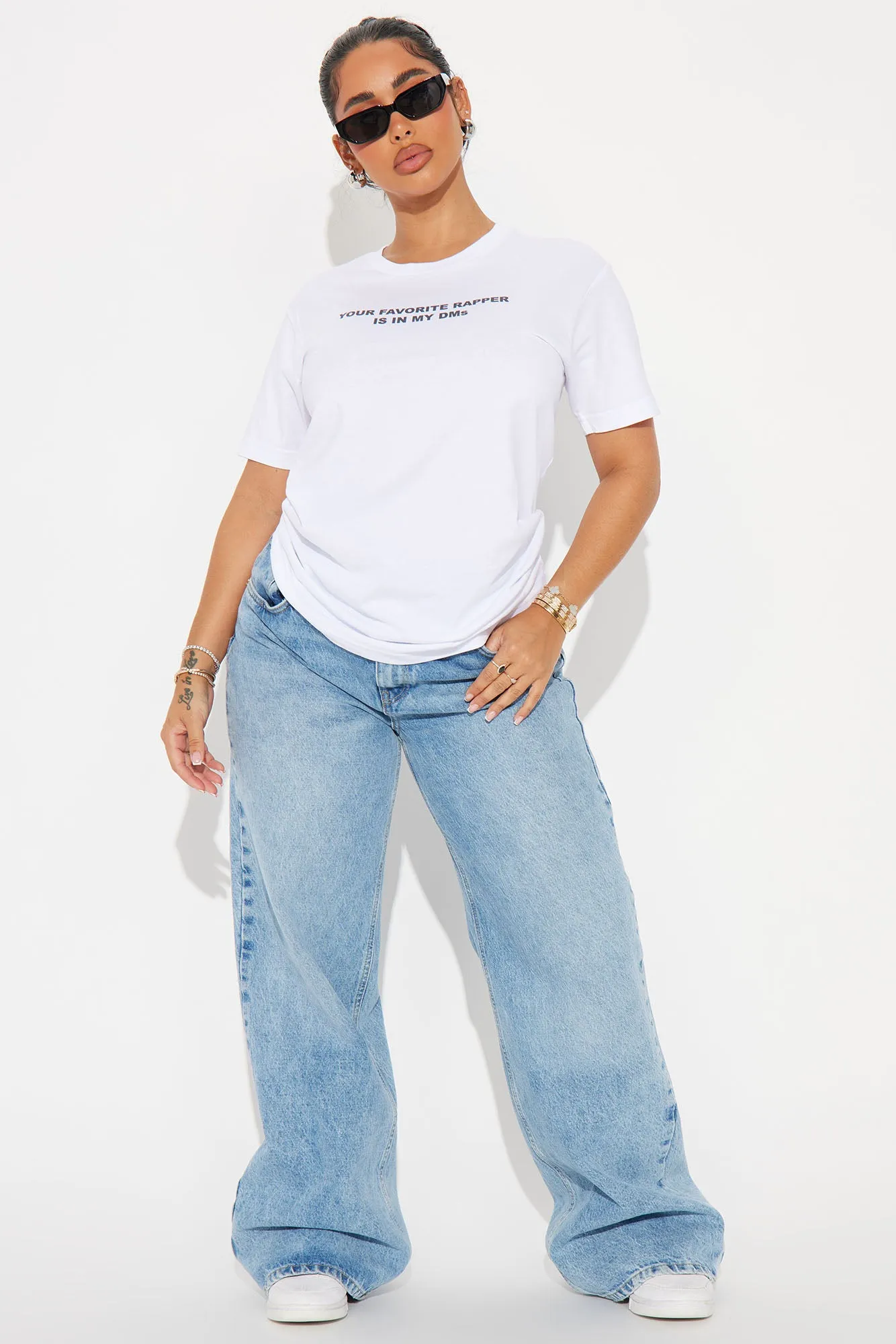 In My DMs Oversized Tee - White sold by Fashion Nova product image thumbnail 2