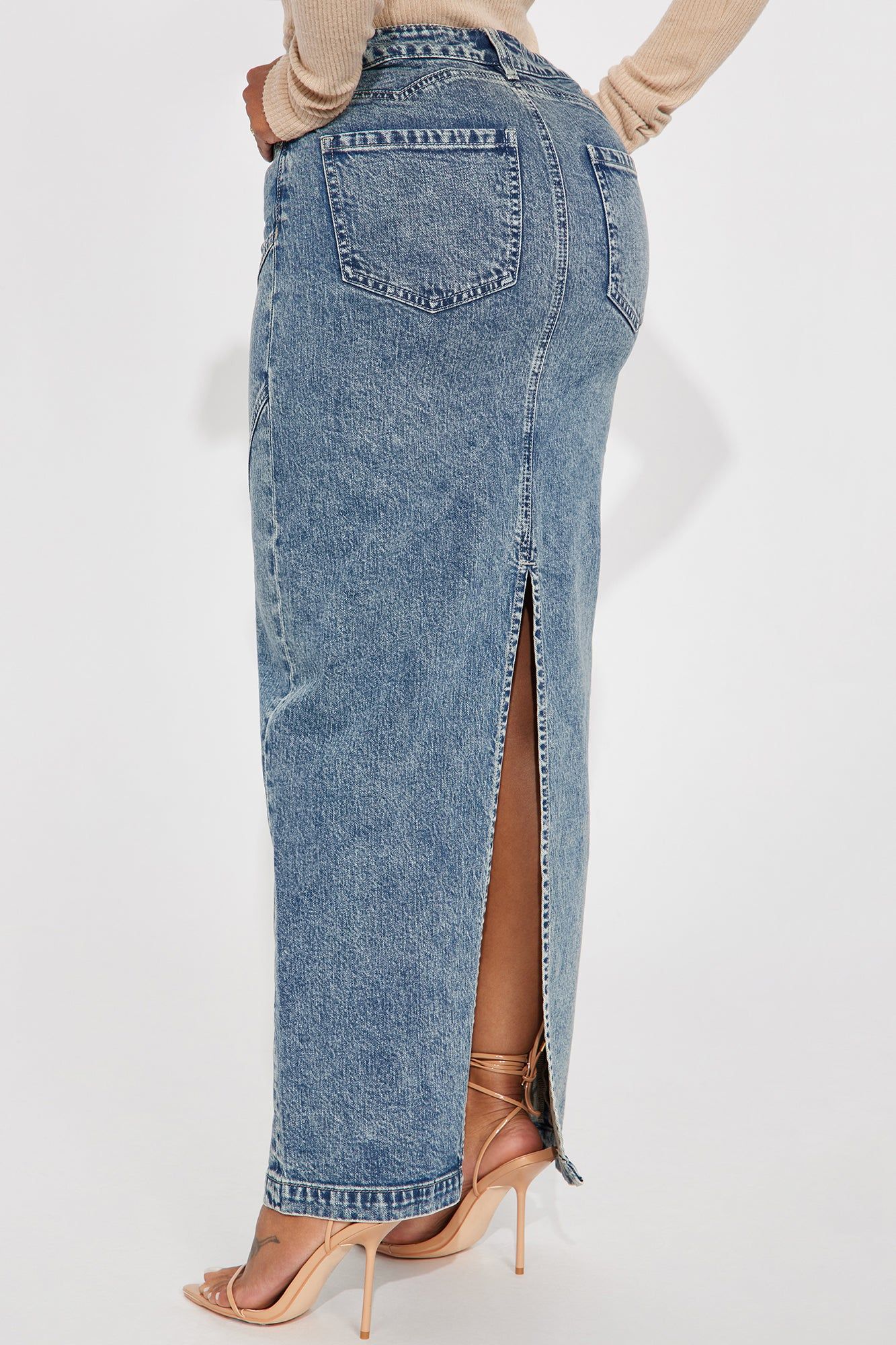 Romee Denim Maxi Skirt - Dark Wash sold by Fashion Nova product image thumbnail 3