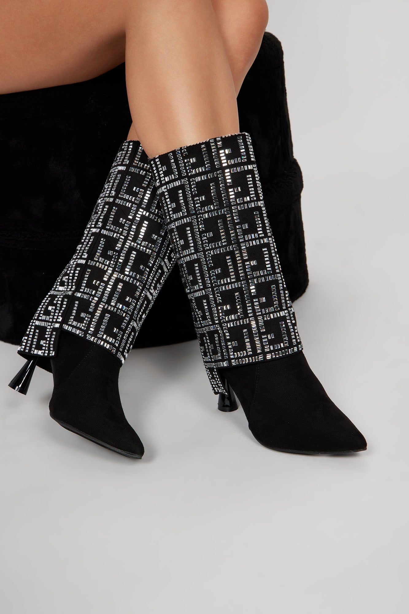 Sparkle All Night Booties - Black sold by Fashion Nova