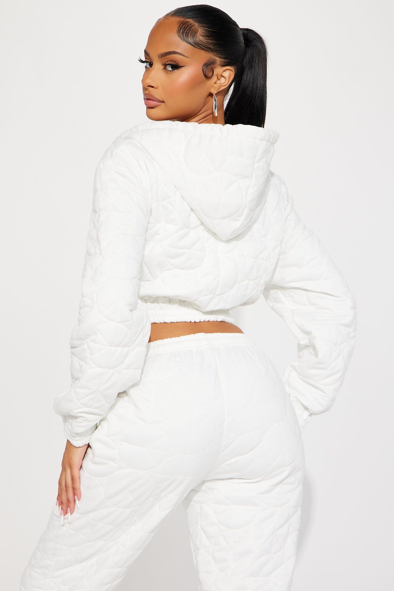 Bundle Up Quilted Hoodie - White sold by Fashion Nova product image thumbnail 3