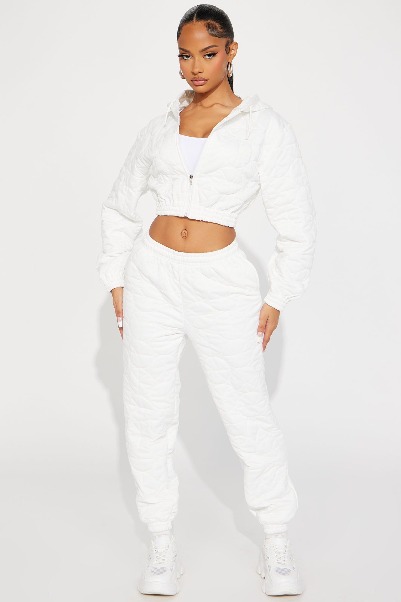 Bundle Up Quilted Hoodie - White sold by Fashion Nova product image thumbnail 2