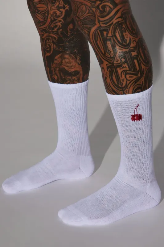 Cherry On Top Socks - White sold by Fashion Nova