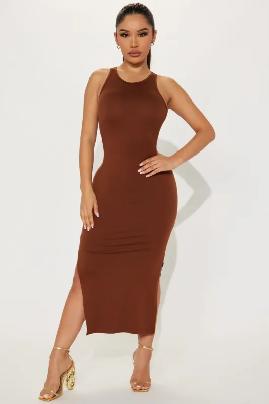 Any Day Now Midi Dress - Brown sold by Fashion Nova