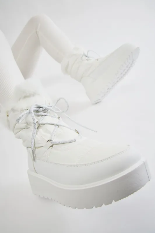 Keep Me Warm Boots - White sold by Fashion Nova