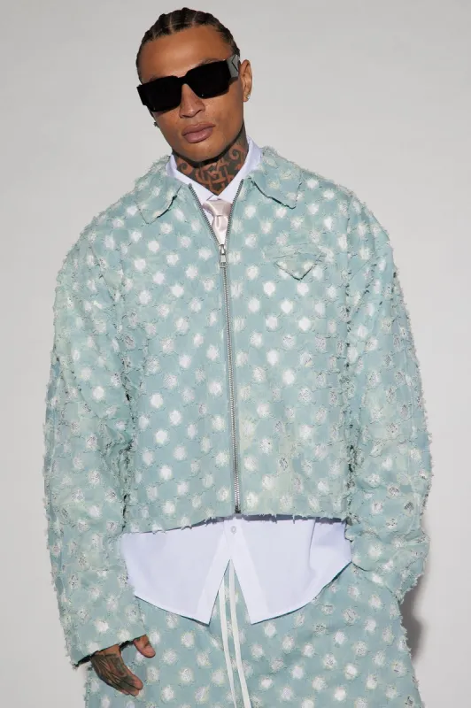 Bravo Cropped Jacket - Light Blue sold by Fashion Nova