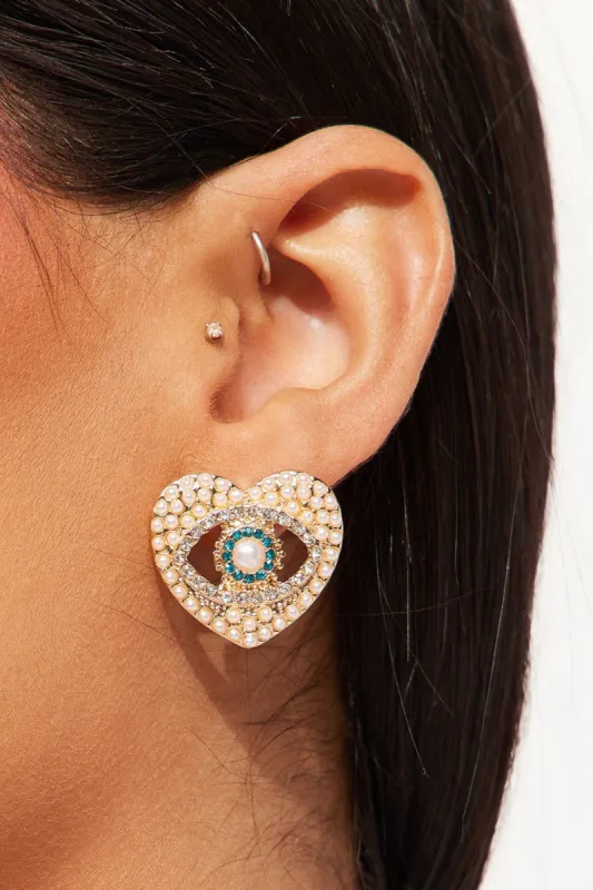 All Love No Hate Earrings - Gold sold by Fashion Nova