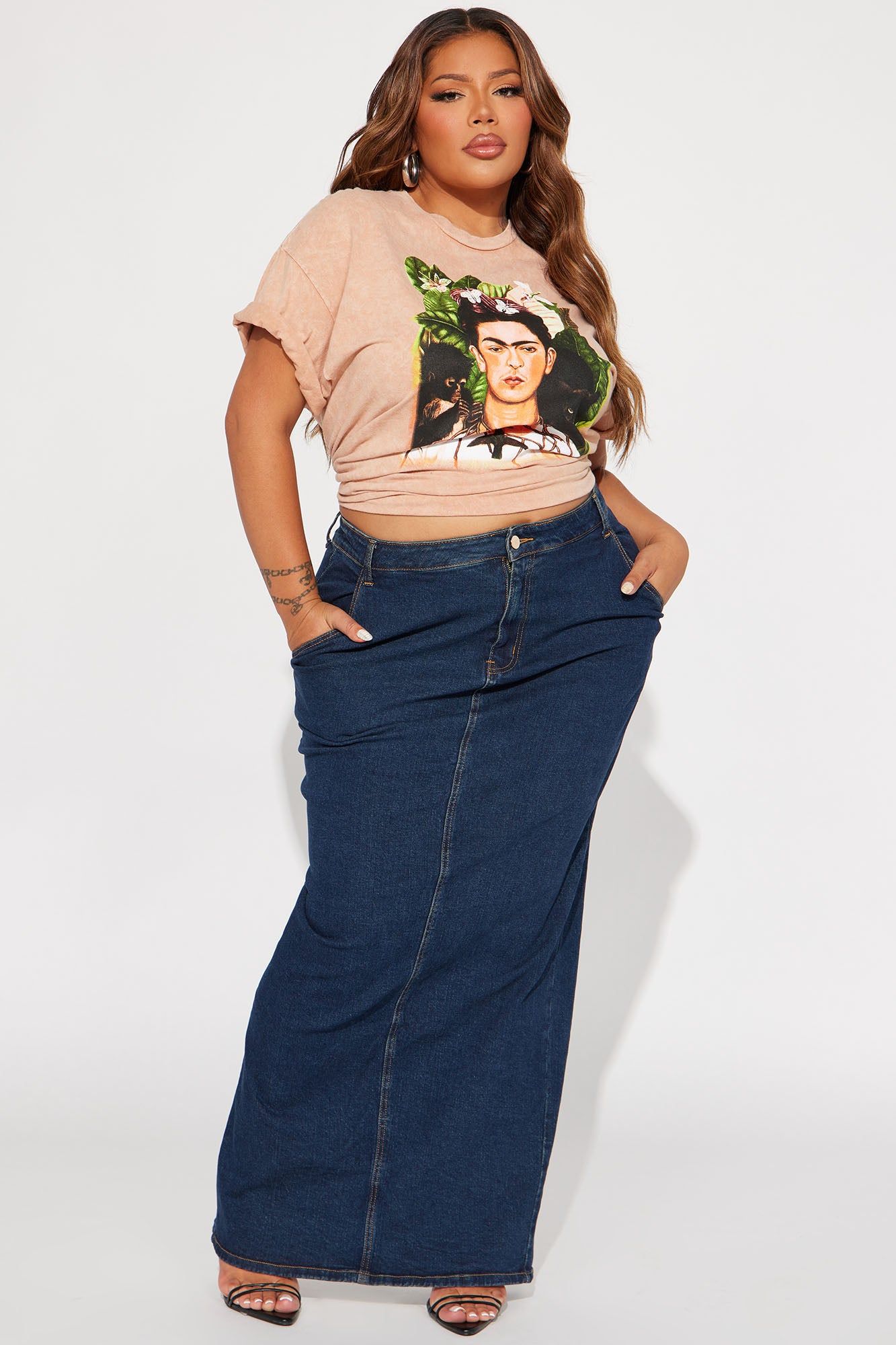 Frida Kahlo Tropical Jungle Graphic Tee - Khaki sold by Fashion Nova product image thumbnail 6
