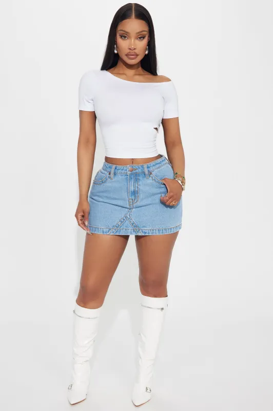 Kylie Denim Mini Skirt - Light Wash sold by Fashion Nova