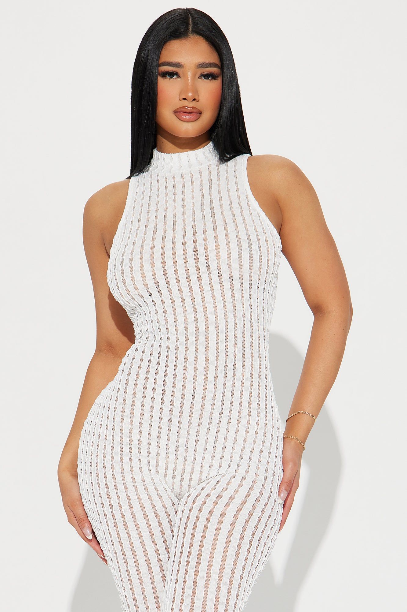 Full Moon Textured Jumpsuit - White sold by Fashion Nova product image thumbnail 2