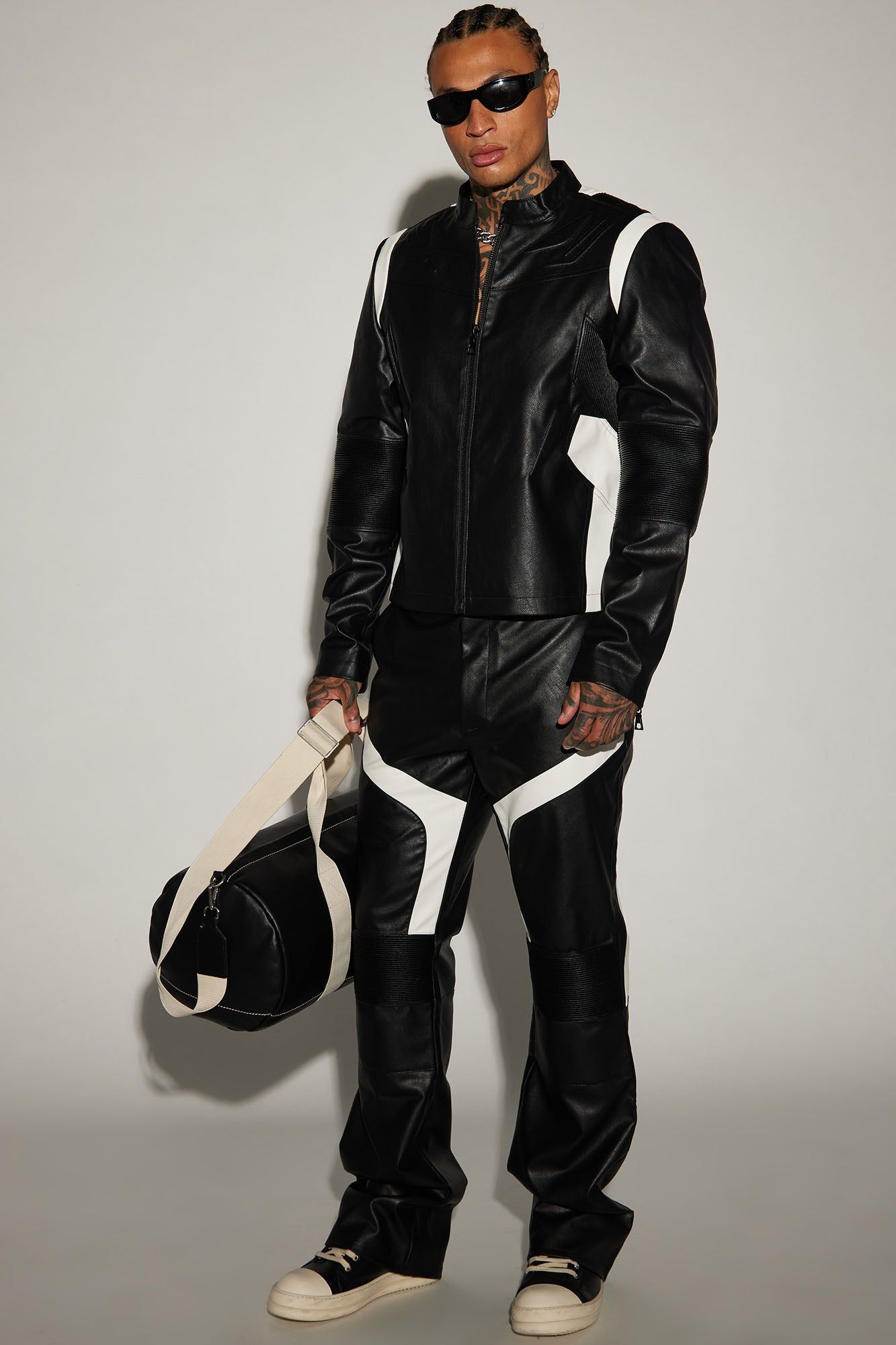 Dakota Faux Leather Moto Pants - Black/combo sold by Fashion Nova product image thumbnail 2