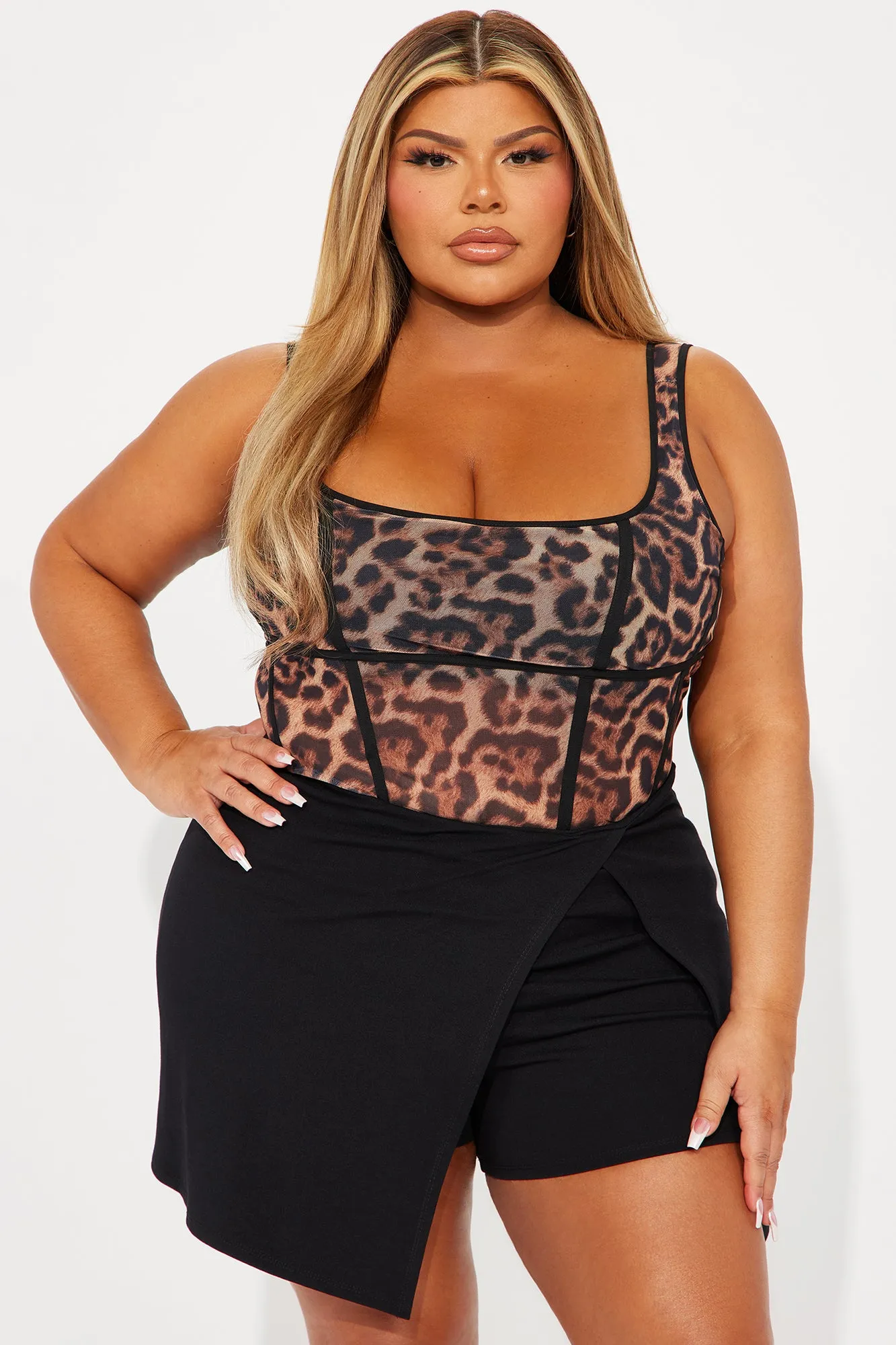 Catch Me Mesh Corset Top - Brown/combo sold by Fashion Nova product image thumbnail 4