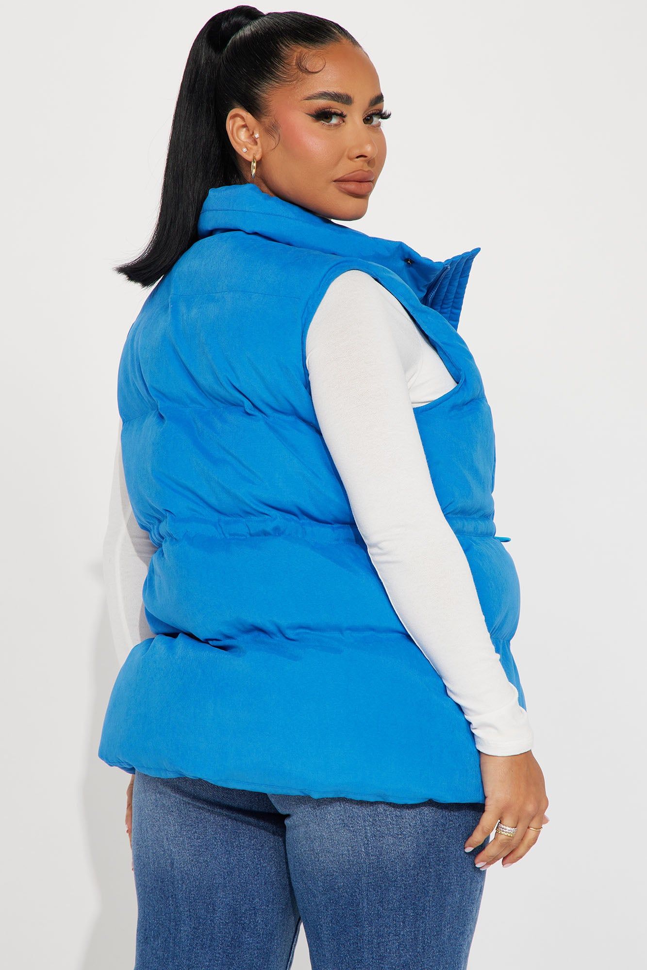 Krystal Puffer Vest - Blue sold by Fashion Nova product image thumbnail 3