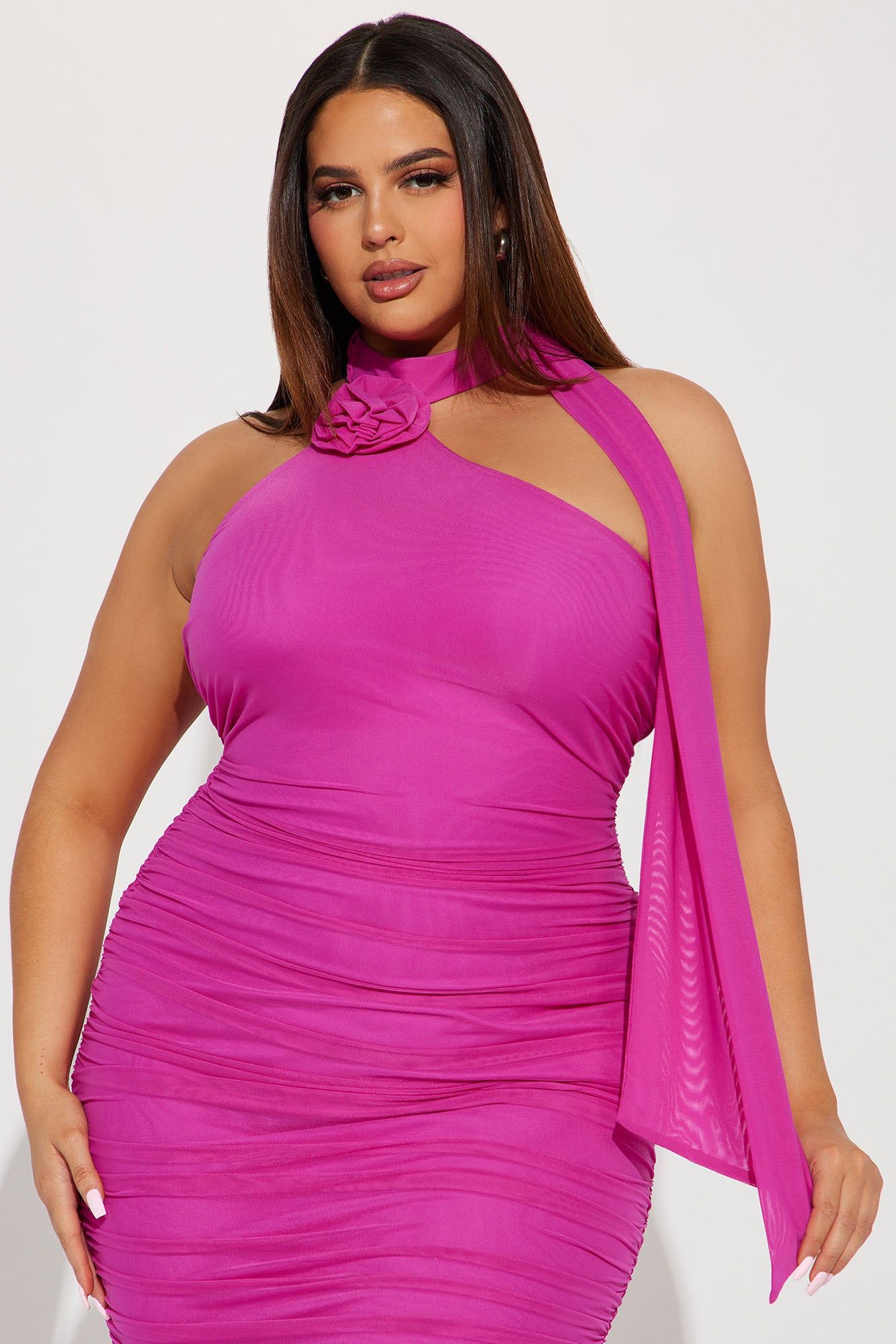 Selena Mesh Midi Dress - Magenta sold by Fashion Nova product image thumbnail 5