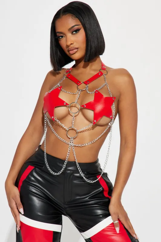 Let Me Be Your Star Chain Harness - Red sold by Fashion Nova