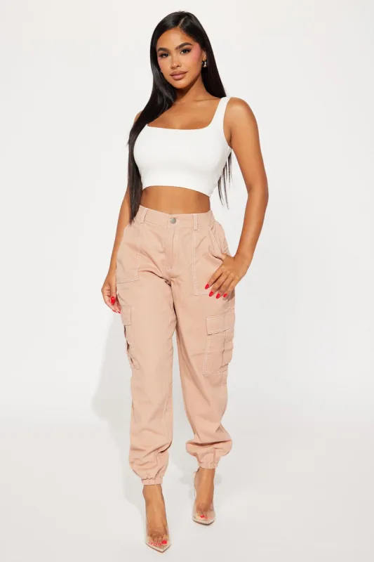 Raylen Cargo Jogger - Taupe sold by Fashion Nova