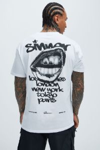 Big City Sinner Short Sleeve Tee - White sold by Fashion Nova