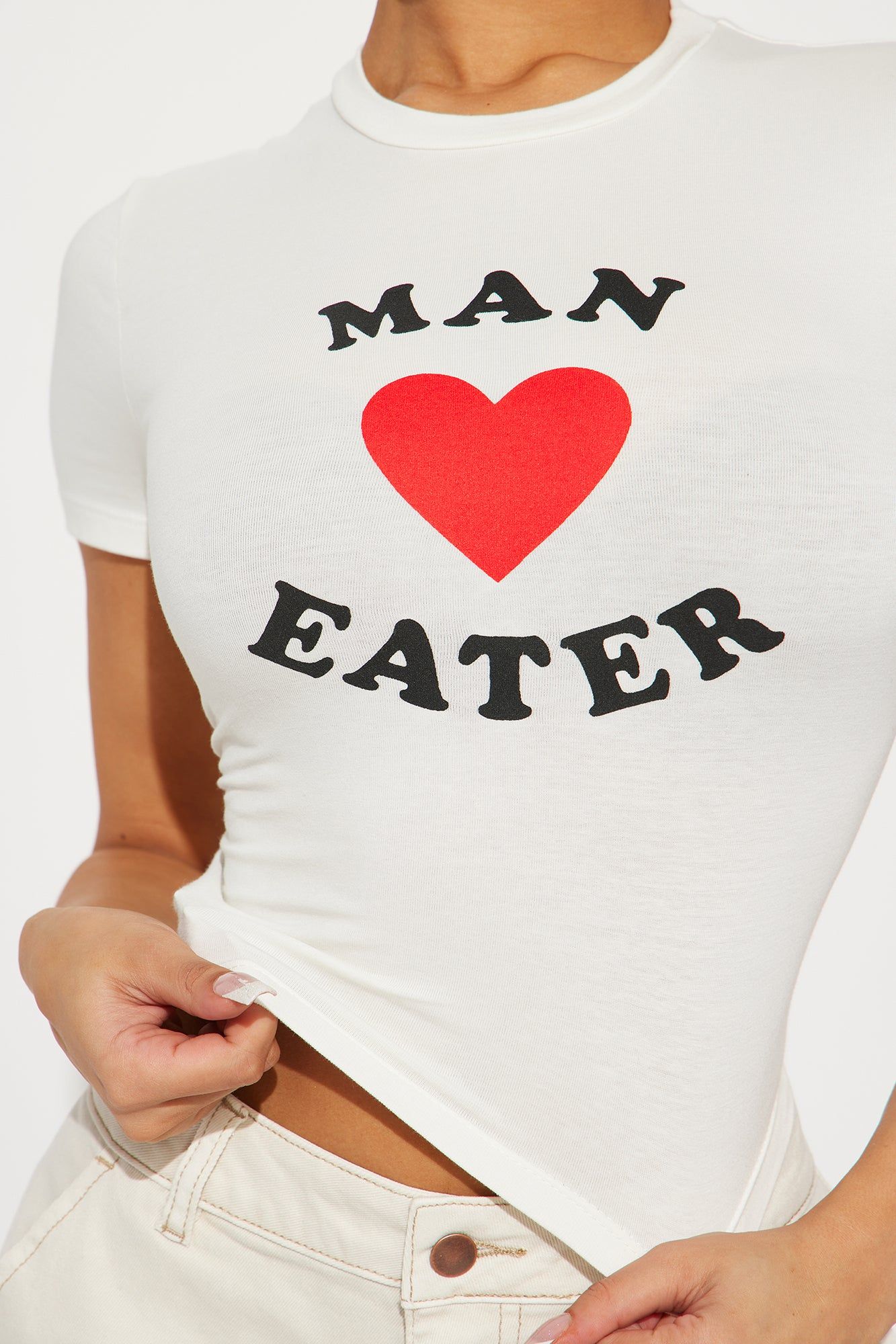 Maneater Crew Neck Tee - White sold by Fashion Nova product image thumbnail 3