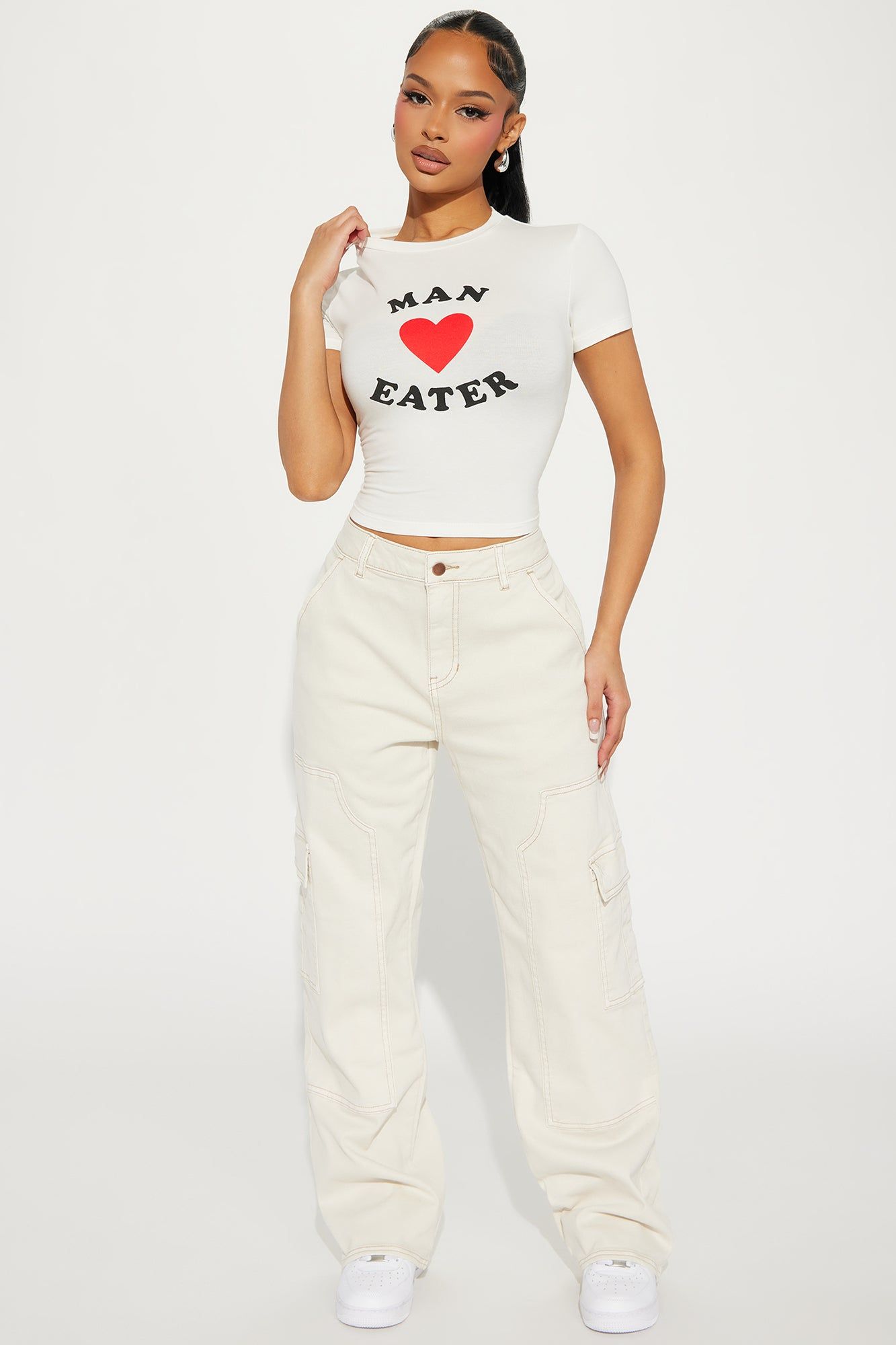 Maneater Crew Neck Tee - White sold by Fashion Nova product image thumbnail 2