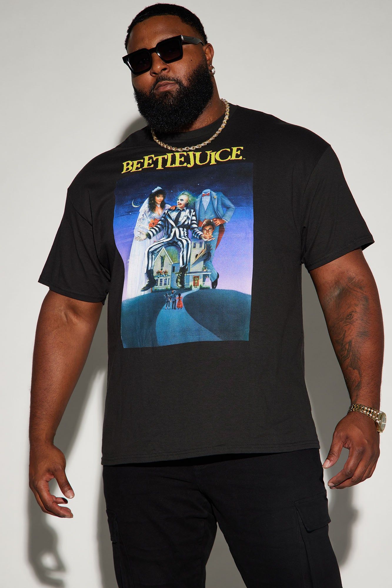 Beetlejuice Cover Short Sleeve Tee - Black sold by Fashion Nova product image thumbnail 4