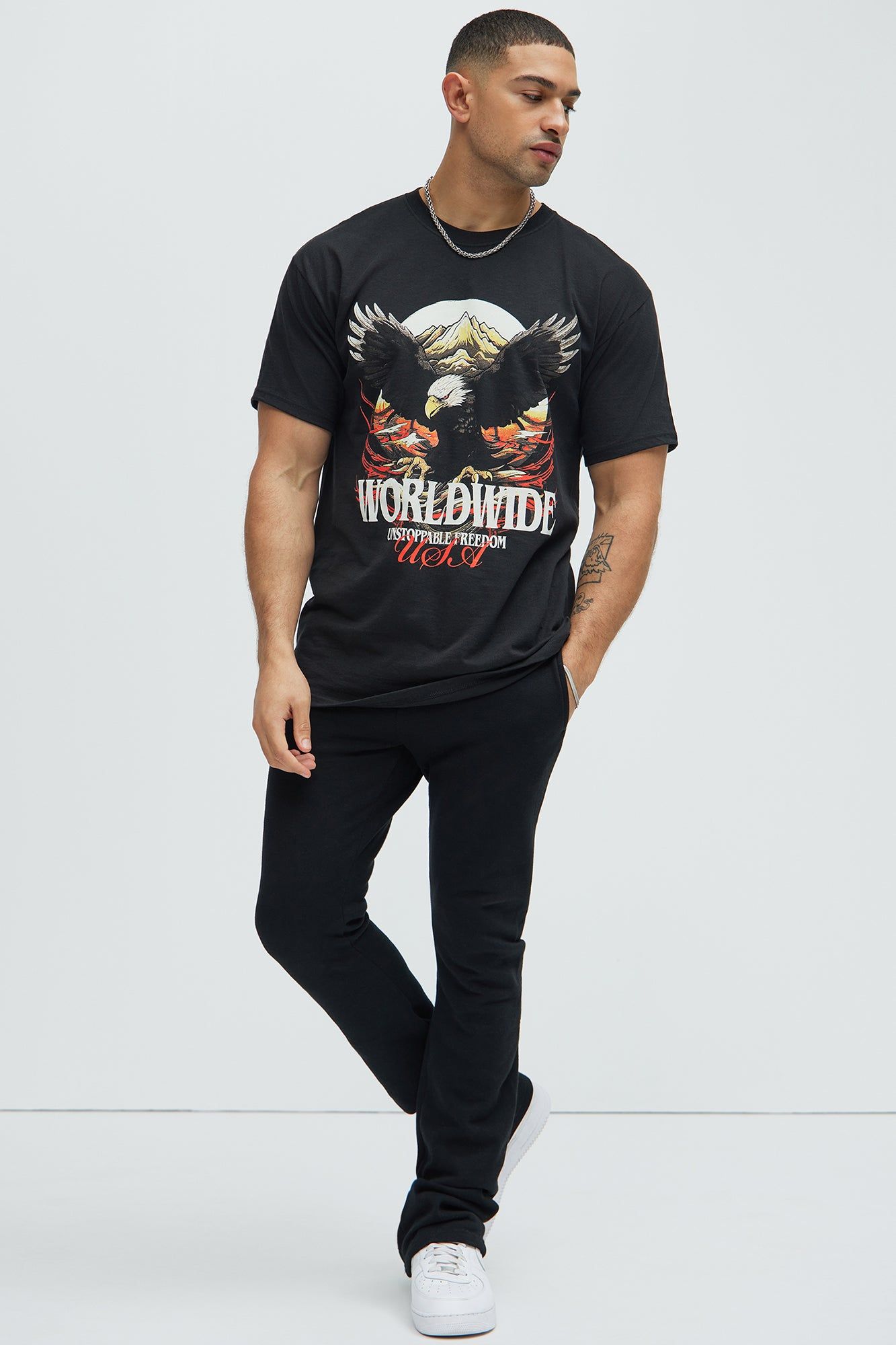 Worldwide Unstoppable Freedom USA Short Sleeve Tee - Black sold by Fashion Nova product image thumbnail 3