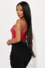 GNO Faux Leather Corset Top - Red sold by Fashion Nova